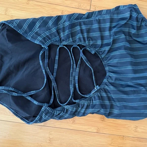 Albion Fit Striped Blue One-Piece Swimsuit - Picture 3 of 4